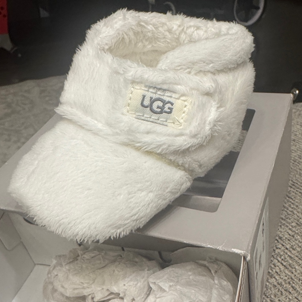 UGG Cream Fuzzy Infant Booties